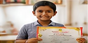 Student with certificate